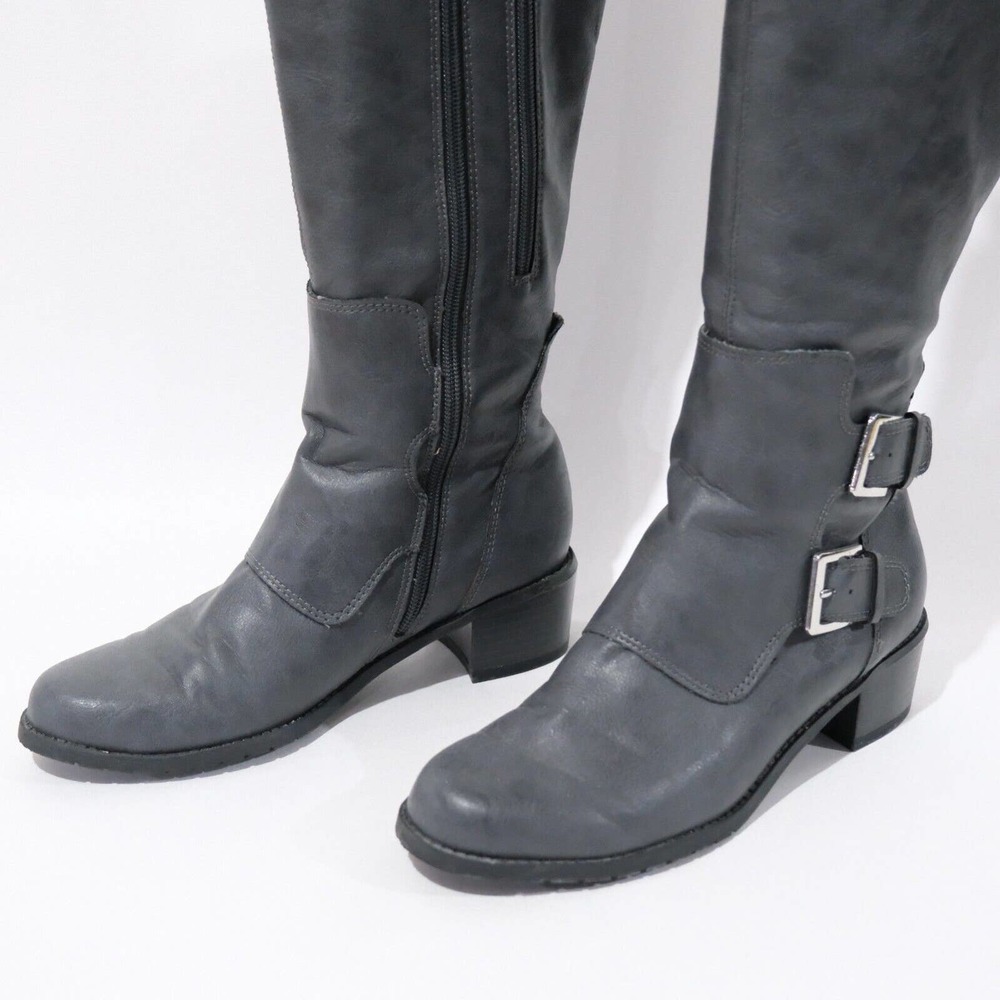 Women's Aerosoles Everafter 7M Riding Boots Size Gray - Picture 3 of 10